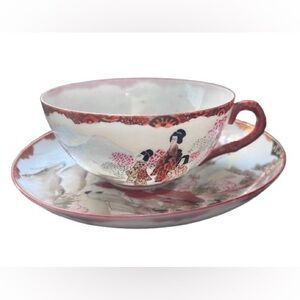 Japanese eggshell porcelain cup and saucer